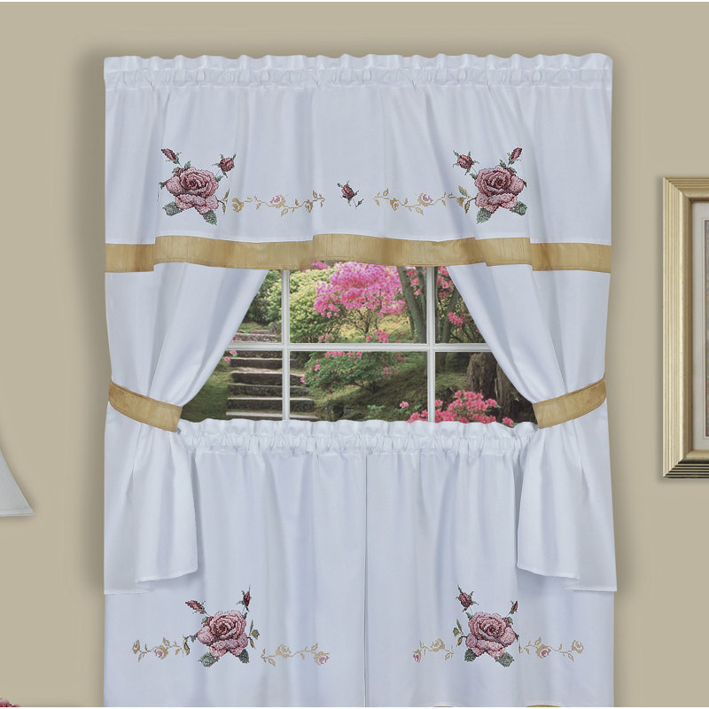Alarice Floral Tailored Window Valance, 58" W x 24" L