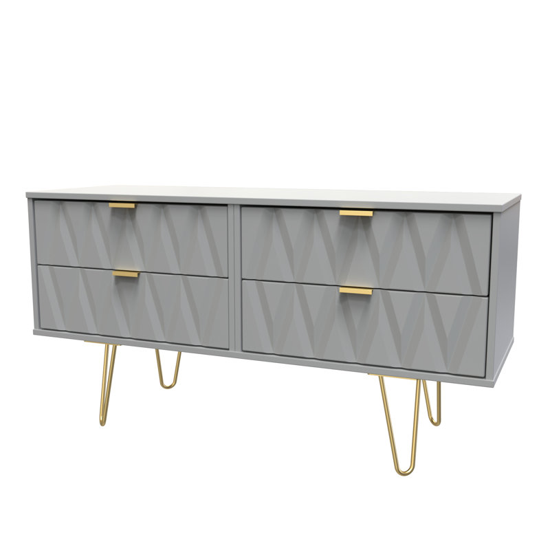 Aleza 115cm W 4 - Drawer Chest of Drawers, Grey