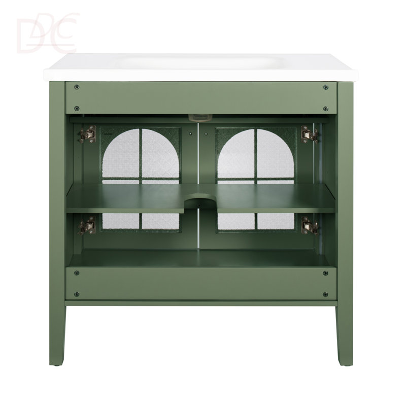 Armoire de salle de bain 35,6 ", seule armoire, Vert