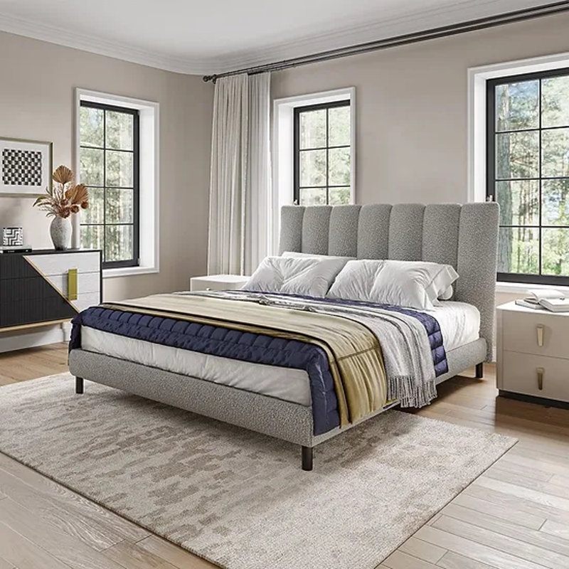Cato Grey Queen Platform Bed