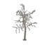 Arbre blanc avec lumières DEL rouges - Taille: L 70 po x l 65 po x H 120 po.