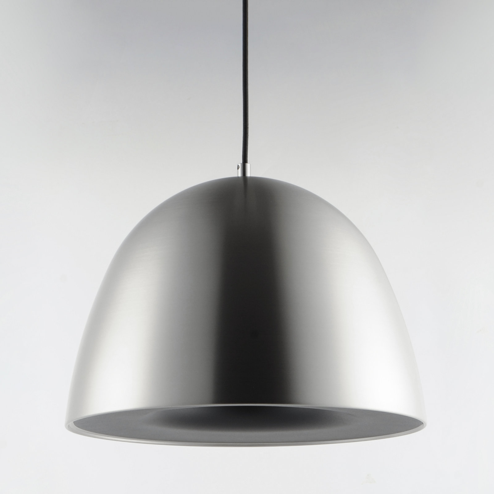 Natosha Single Light Metal Dimmable LED Pendant, Satin Nickel/Black, 16.5" H x 23.5" W x 23.5" D