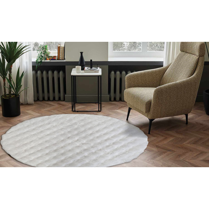TOSCANA Soft Living Room Rug, Round 120 cm