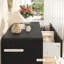 Commode 6 tiroirs double l 47,2 po avec bords arrondis, commode de chambre à coucher, commode en bois-278082466