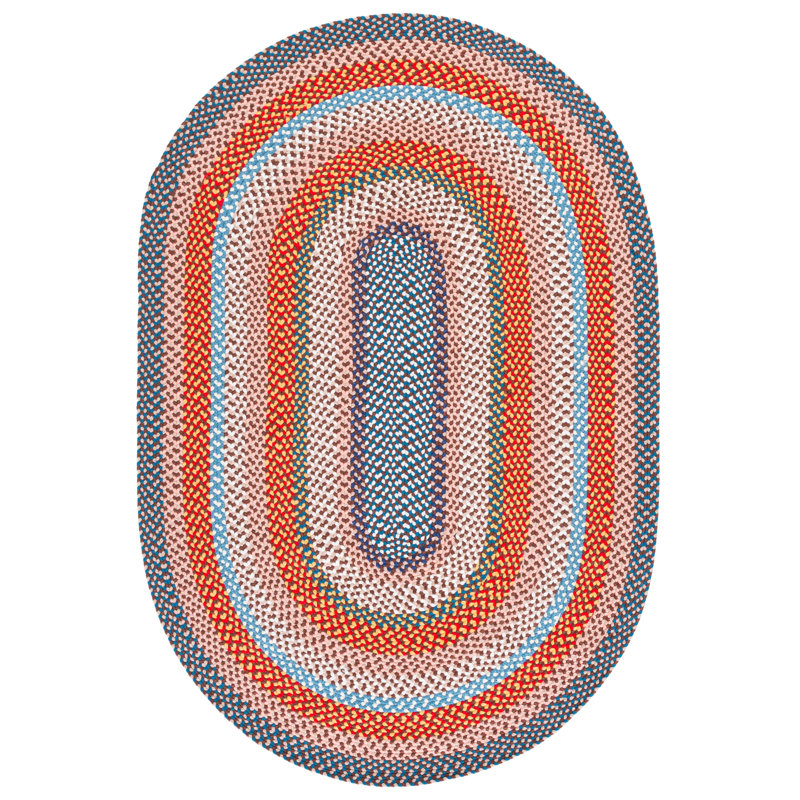 Braided 270 Hand Woven Performance Machine Washable No Pattern Rug, Oval 4' x 6'