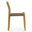 Ensemble de 2 chaises de salle à manger d'intérieur / extérieur en teck clair Bleta avec siège tissé à la main et dossier à lattes-286465780