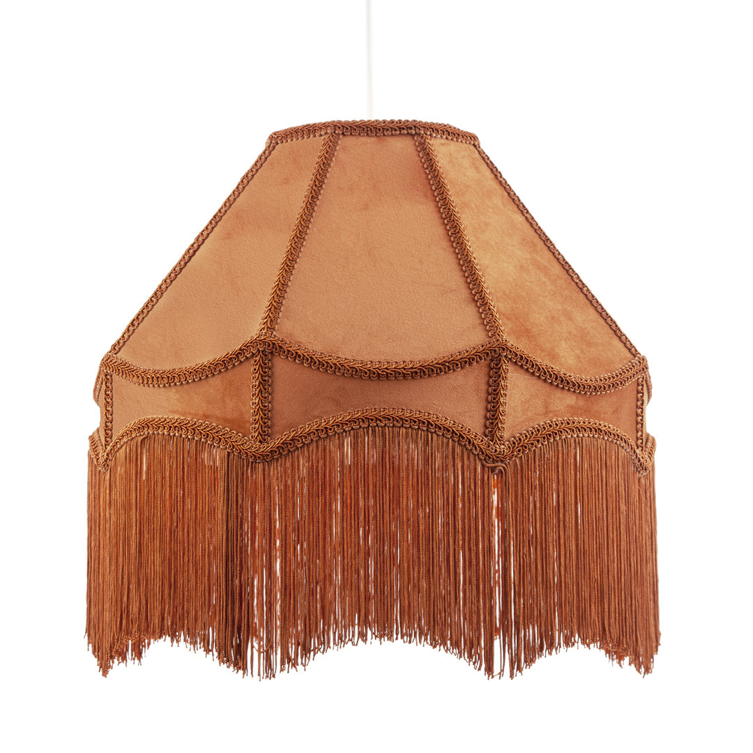 Happy Homewares Light Traditional Victorian Empire 40Cm Lamp Shade In Ochre With Tassels - Image 3