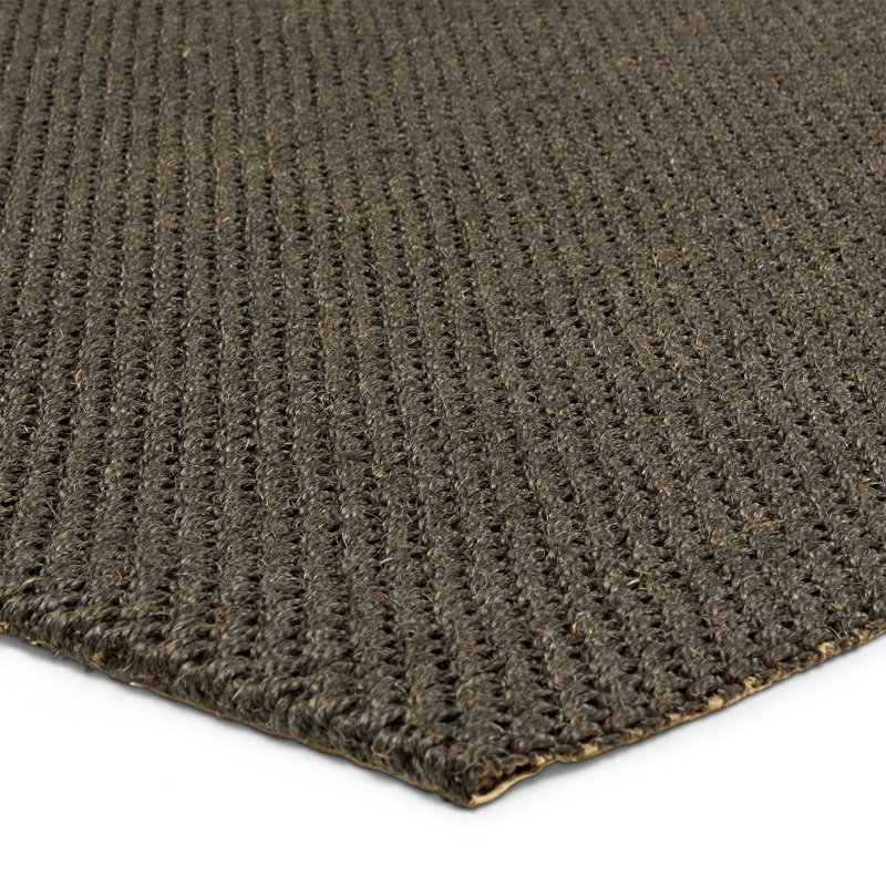 Latitude Run® Lilou Handwoven Solid Gray Area Rug, Runner 2'6" x 8'