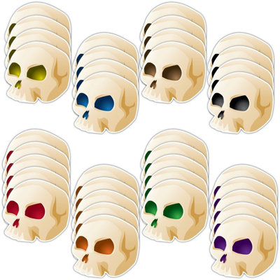 Ensemble de 36 crânes suspendus Halloween