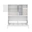 Lit escamotable mural simple avec armoire supérieure, tablettes et port USB-367678390