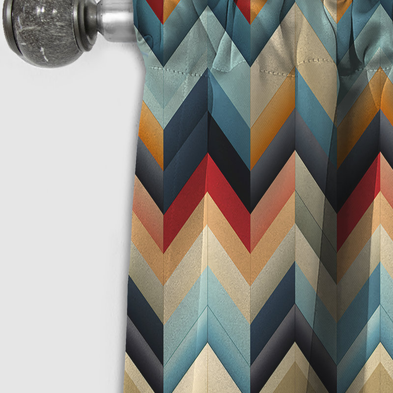 Futurist Chevron Fusion en multicolore - Rideau à chevrons - Rideau occultant - 1 panneaux, L 52 po x L 108 po