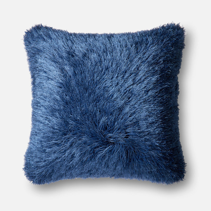 Reversible Throw Pillow, Navy, Polyester/Polyfill