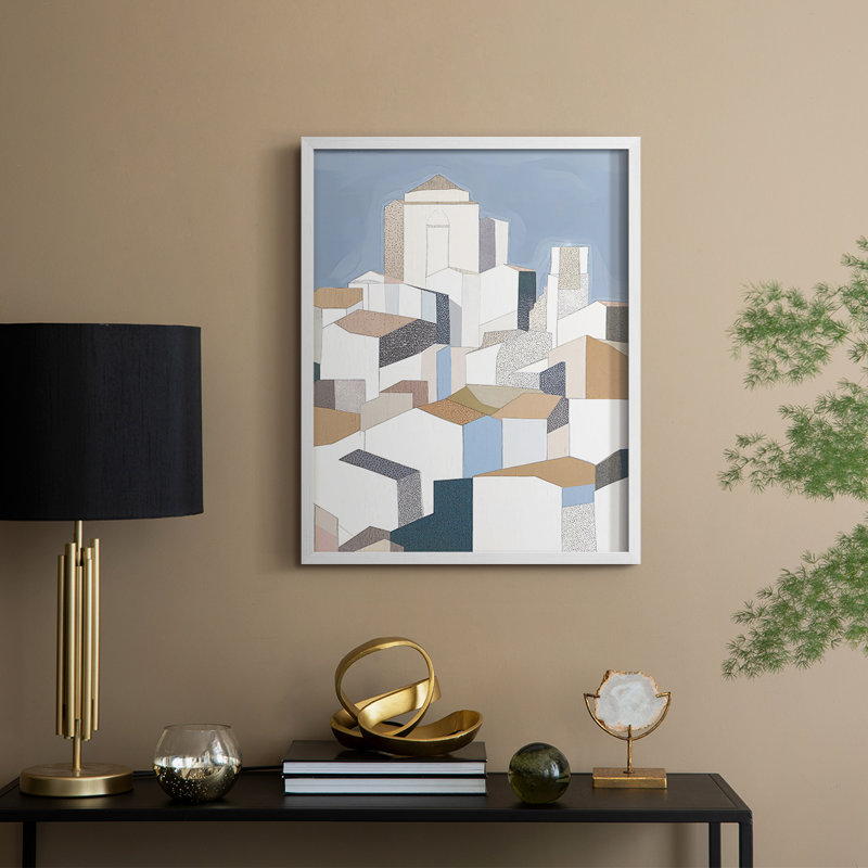 Abstract XXXII Framed Print - Ready To Hang - Made in USA, 10" H x 8" W, White