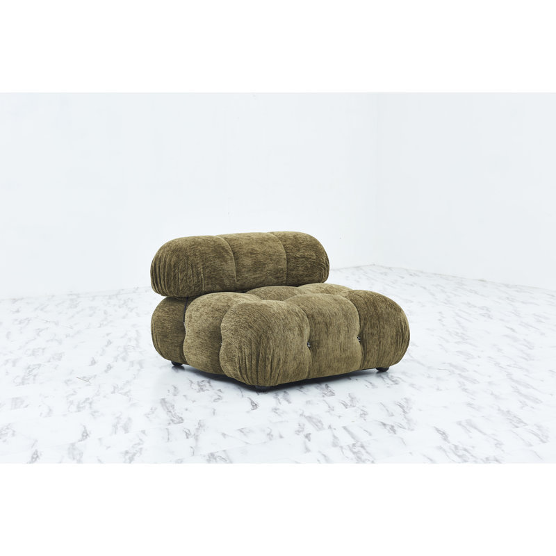Zaleigh Upholstered Slipper Chair, Golden Brown 100% Polyester