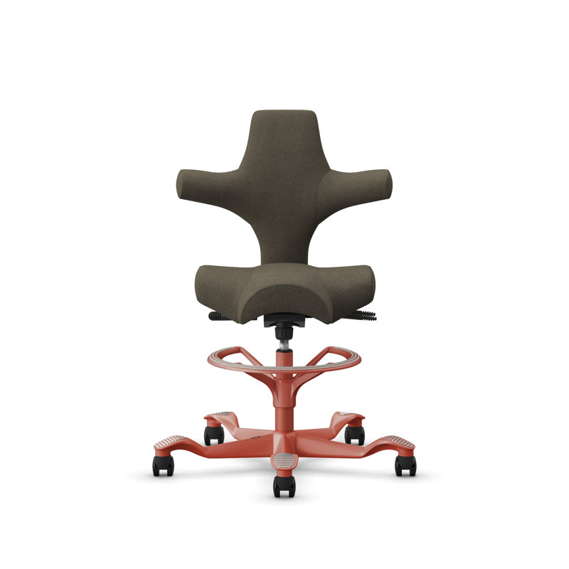 HÅG Capisco Adjustable Sit-to-Stand Height Chair with Footring, Green Apple, Moss Green