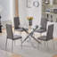 Bhevin Round Glass Top Metal Base Dining Table-1009823174