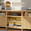 70.8" Wooden Style Led Tv Stand With Adjustable Shelves-774909493
