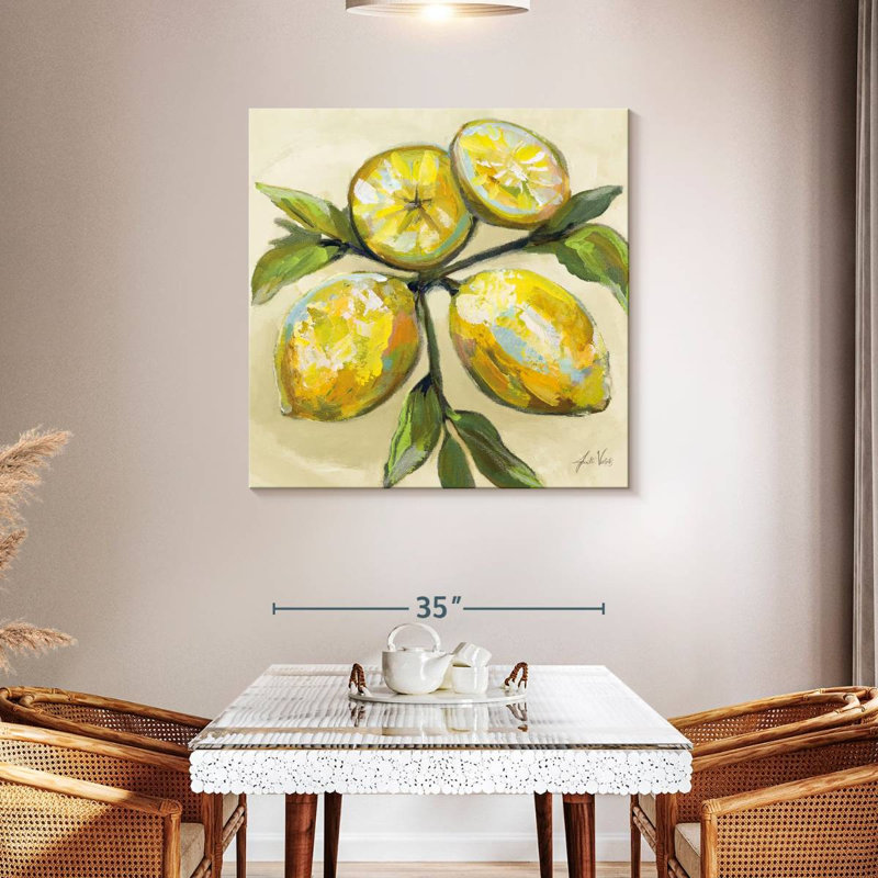 Yarlin citrons sur crème, H 39 po x l 39 po