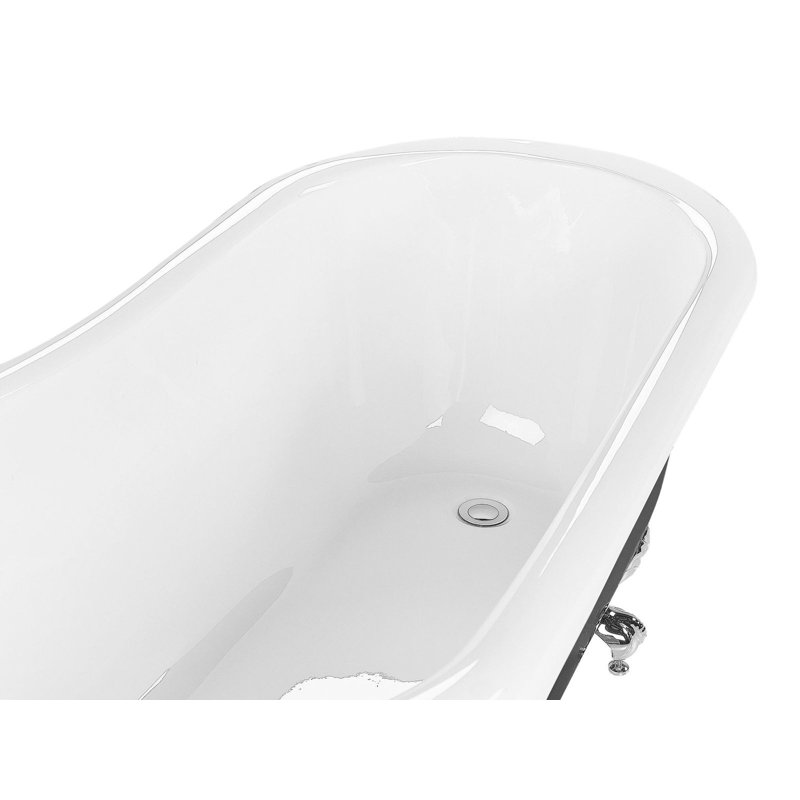 Holtzclaw x Soaking Acrylic Bathtub, 78cm H x 170cm W x 80cm D, Black/Silver