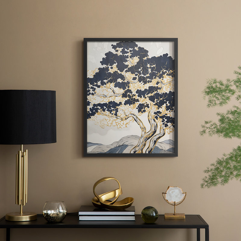Paysages série CCIX - reproduction encadrée de qualité supérieure - prête à être accrochée - aucun clou requis, Cadre noir