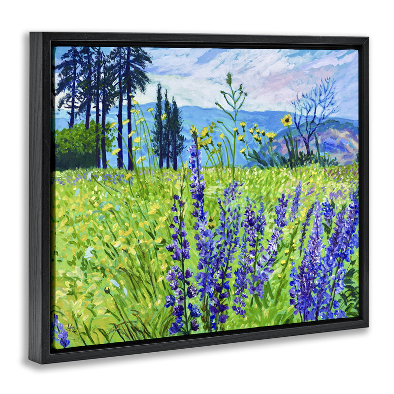 Cadre flottant Vibrant Elevation Blooms, design par Lee Ann Zirbes, Cadre flottant noir de jais, H 17 po x l 21 po