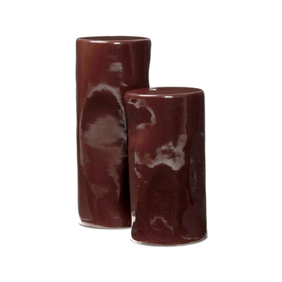 Manon Pedestal Set-Glossy Plum Cast Aluminum