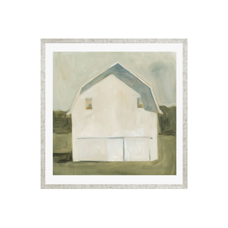 Serene Barn VI by Emma Scarvey, Pattern Silver, 32"H x 48"W
