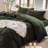 DONEUS Striped Duvet Cover Set 100% Washed Cotton Linen Like Soft Feelling Breathable Bedding-120141889-113054928