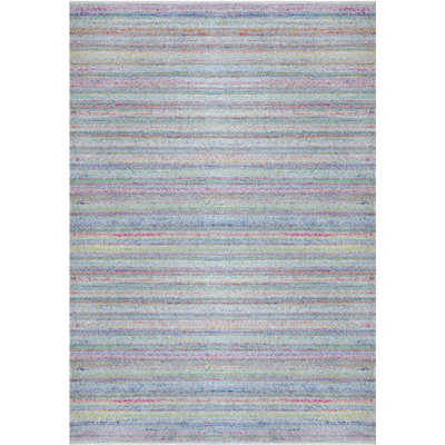 Confetti Striped Handwoven Purple/Blue/Green Indoor / Outdoor Use Area Rug