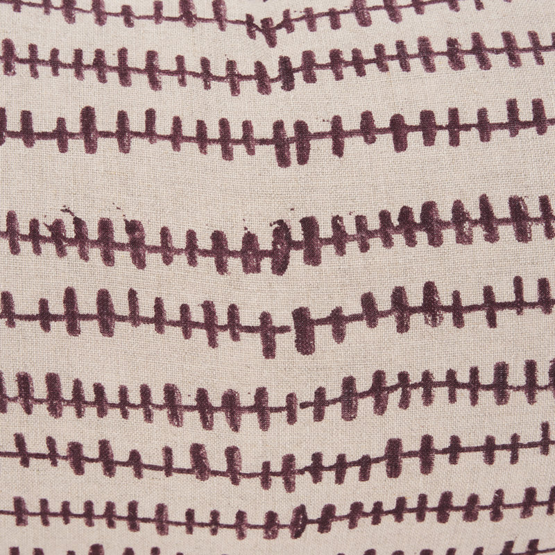 No Decorative Addition Fabric Reversible Pillow Cover, Beige/Merlot