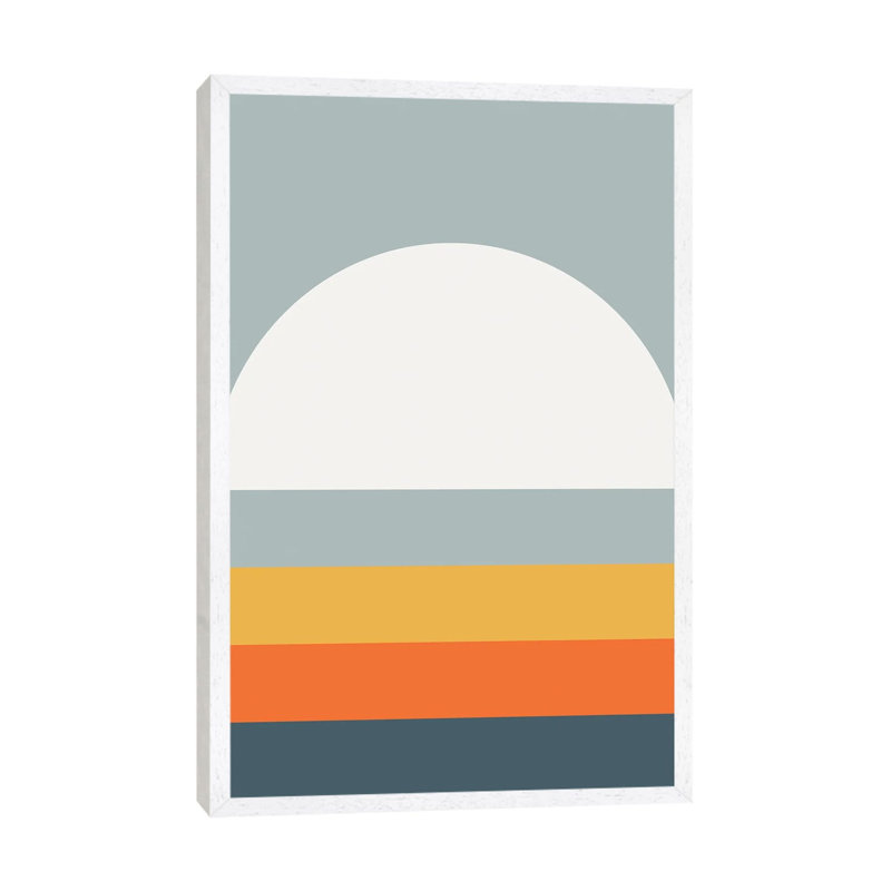 Single Picture Frame Print on Canvas, 101.6 cm H x 66.04 cm W, Silver/White/Corn, White Framed