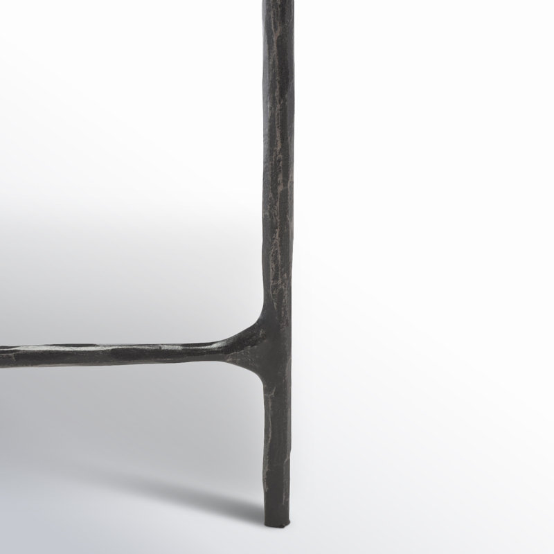 Table basse Evelynn, Marbre blanc, Noir, noir, noir, noir