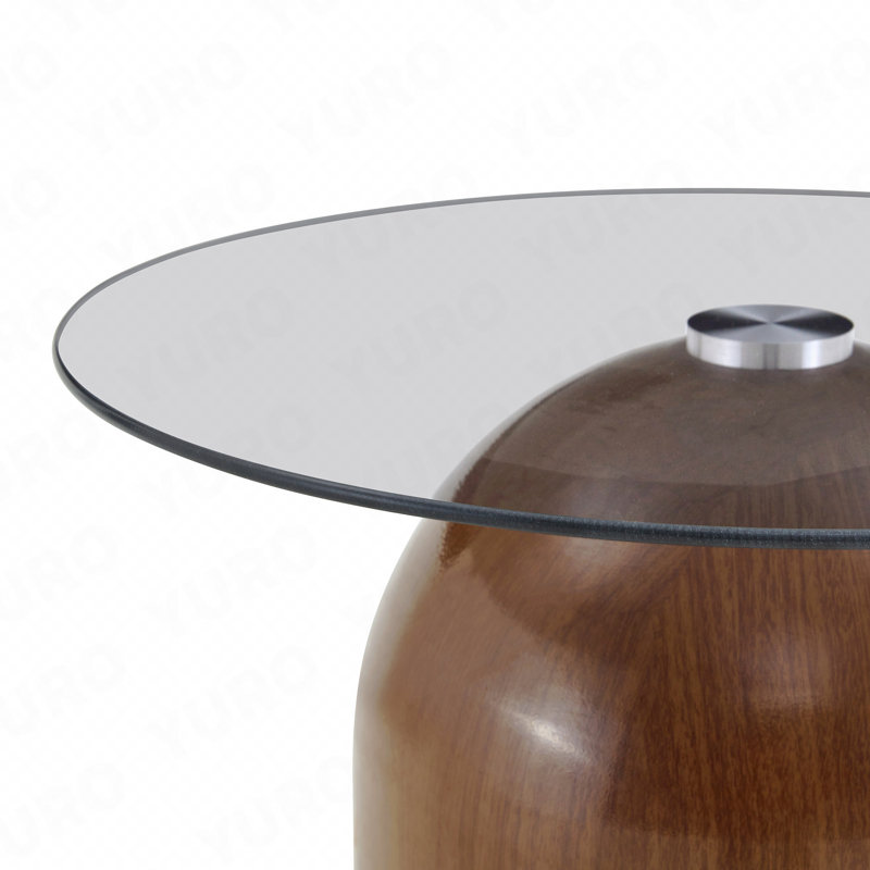 Ensemble de tables basses 3P Nesting - plateau en verre, peu encombrant - noyer