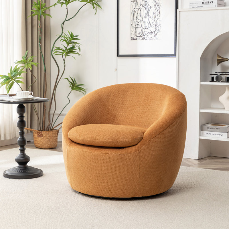 Fauteuil demi-tonneau Winnie, Jaune
