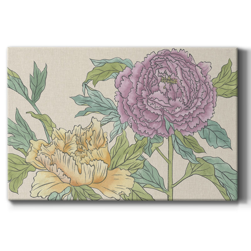 Peony Blooms III - impression sur toile tendue, L 12 po x H 8 po