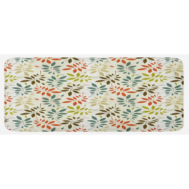 Tapis de cuisine multicolore à motif rétro de feuilles d'automne multicolores