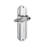 Crystal Parlor Interior Mortise Door Lever with Deco Long Plate