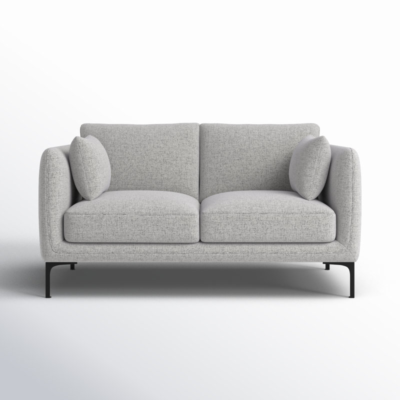 Rae 60' Upholstered Loveseat, Gray Heathered