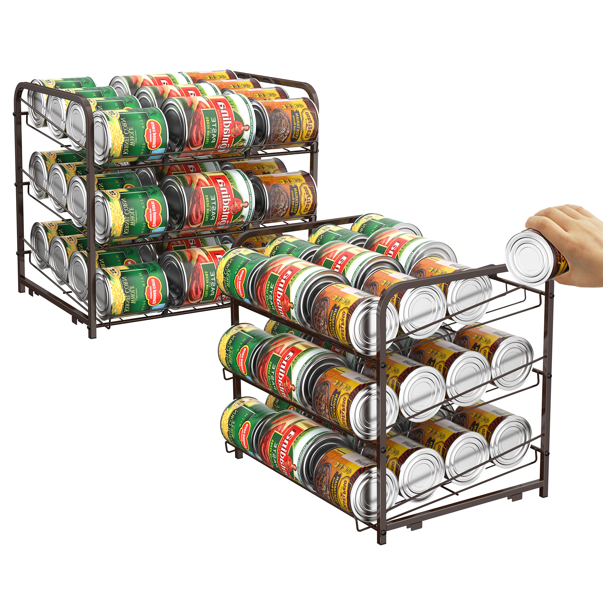 Stackable Can Organizer - Can Organizer Rack - Pantry Can Organizer - 3  Tier Soda Organizer with 36 Cans Capacity Chrome Finish - Homeitusa