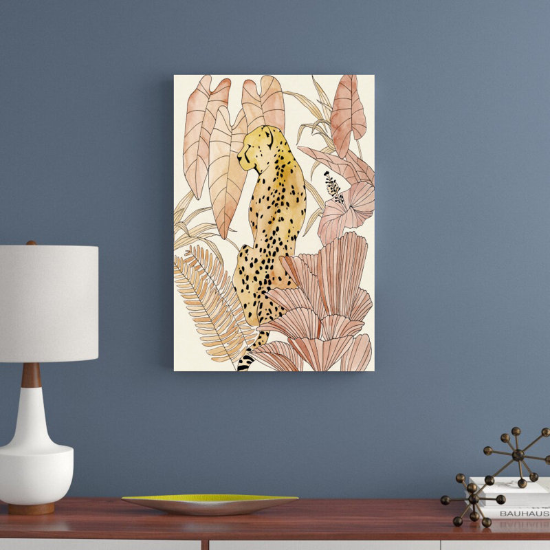 «Blush Cheetah I» par Annie Warren - reproduction, H 30 po x l 20 po, Non, Toile tendue