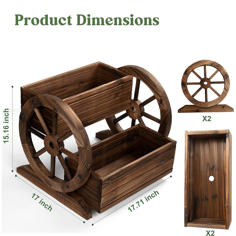 Planter Boxes Outdoor, Flower Planters Outdoor With Wheels, Decorative Garden Planter For Vegetable, Flower, Herb, Outdoor Planters For Patio