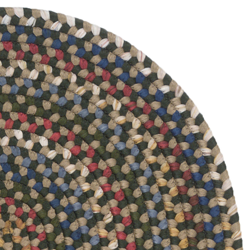 Tapis vert tressé Glenward Wayland, Ovale 11 pi x 14 pi