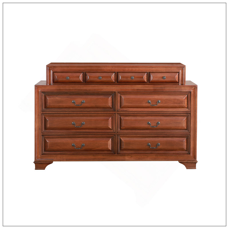 Commode style Mid-Century, commode 10 tiroirs, Chêne