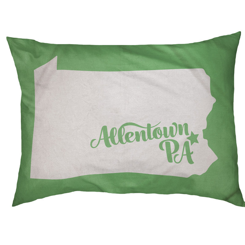 Coussin d'extérieur pour chien Home Sweet, Moyen (l 40 po x P 30 po x H 6,5 po), Vert, Allentown Pennsylvania Outdoor Dog