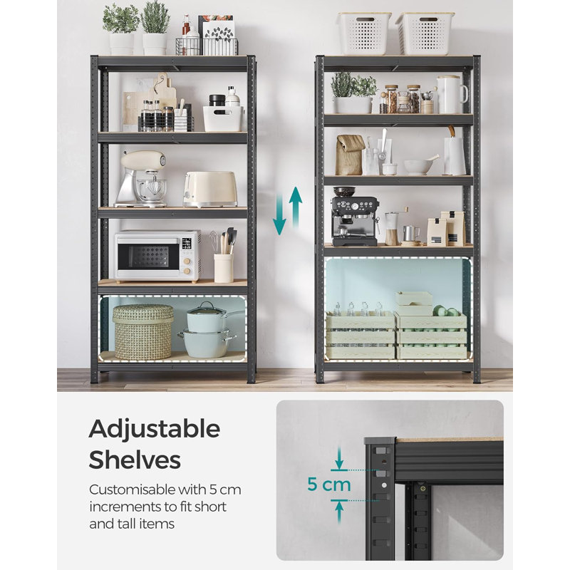90cm W Metal Shelving Unit, Dove Grey