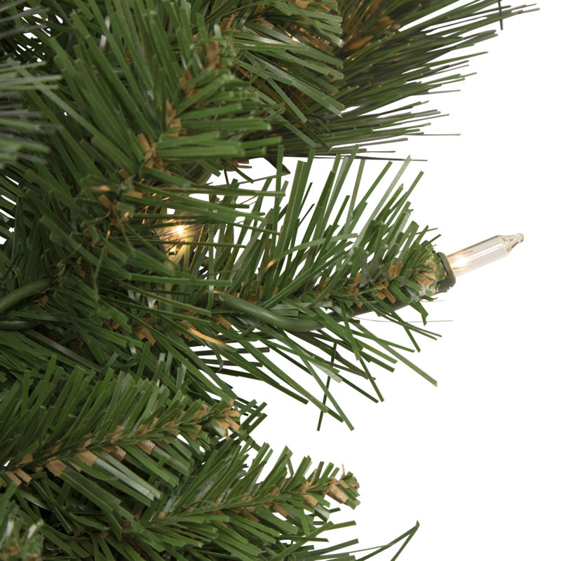 Mixed Beaver Pine Artificial Christmas Wreath 24-Inch Clear Lights