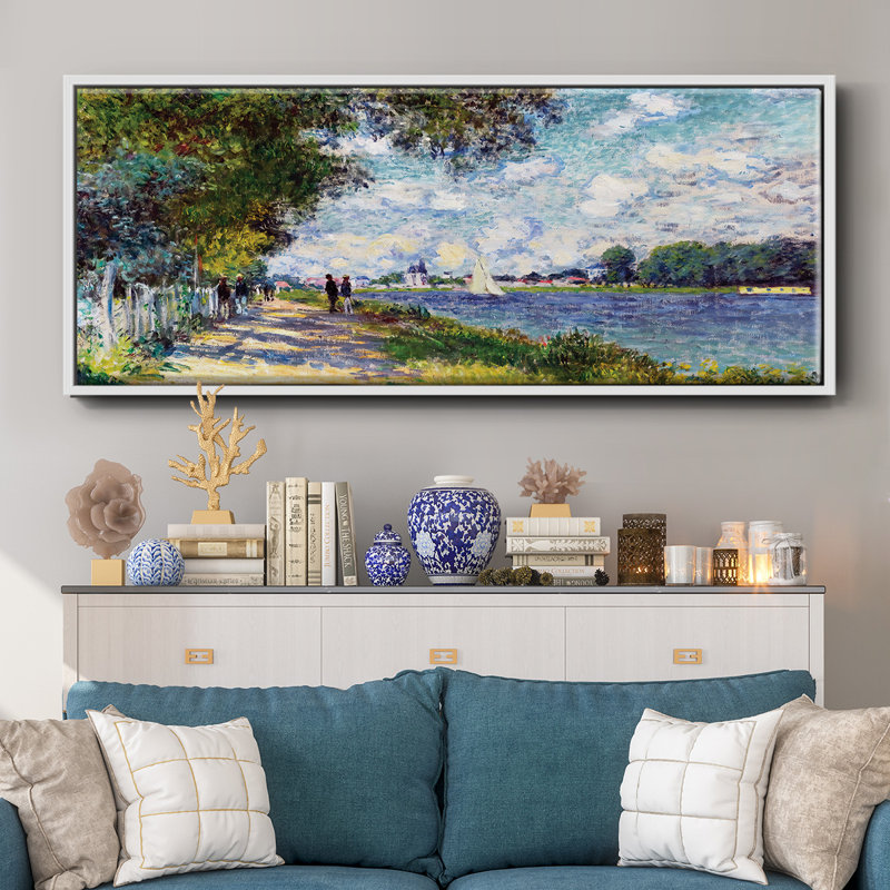 La seine à Argenteuil, 1875 - toile encadrée, H 20 po x l 50 po