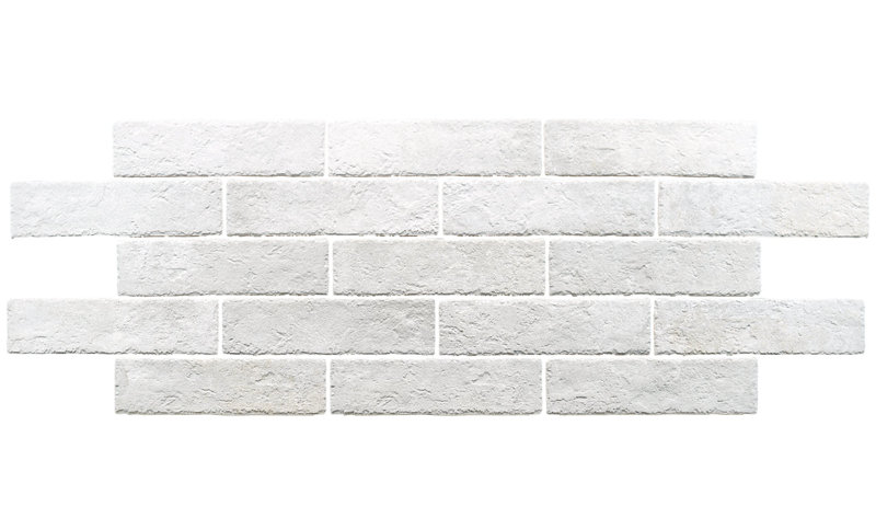 Carreau en porcelaine brique Jerica Bianco 3 po x 11 po | Motif texturé aspect brique
