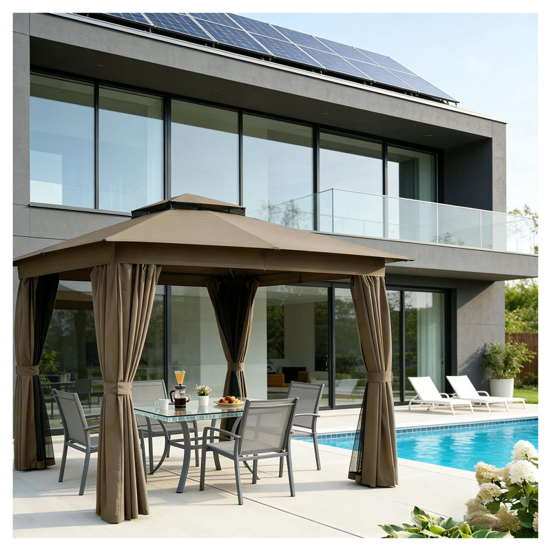 Abri pour abri de jardin à toit souple avec toit double - 10 pi x 10 pi