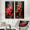 Ruby Relief Raspberry Fruit - Fruits Canvas Wall Art Set Of 2